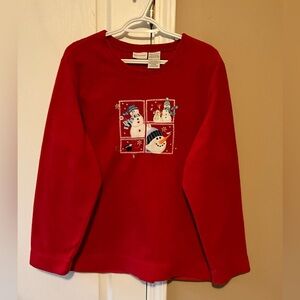 White Stag Red Women’s Sweatshirt with Snowman Design Size XL 16-18.